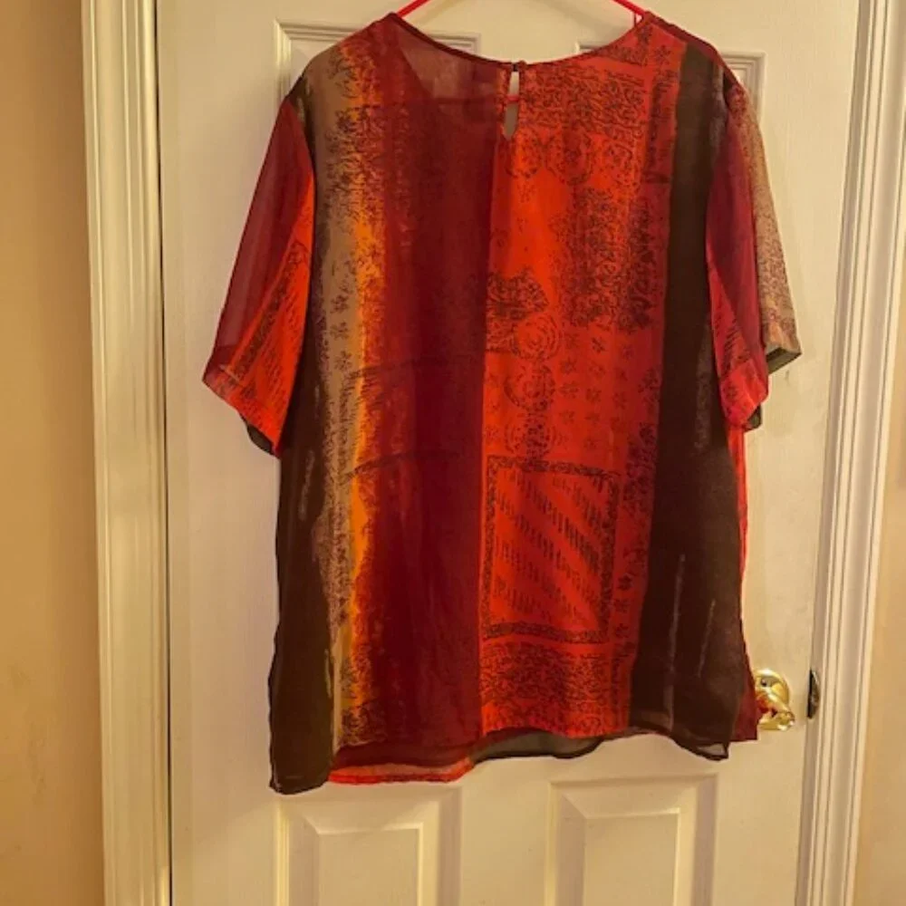 KAKTUS Plus Women's Earth Colors Top, 1x